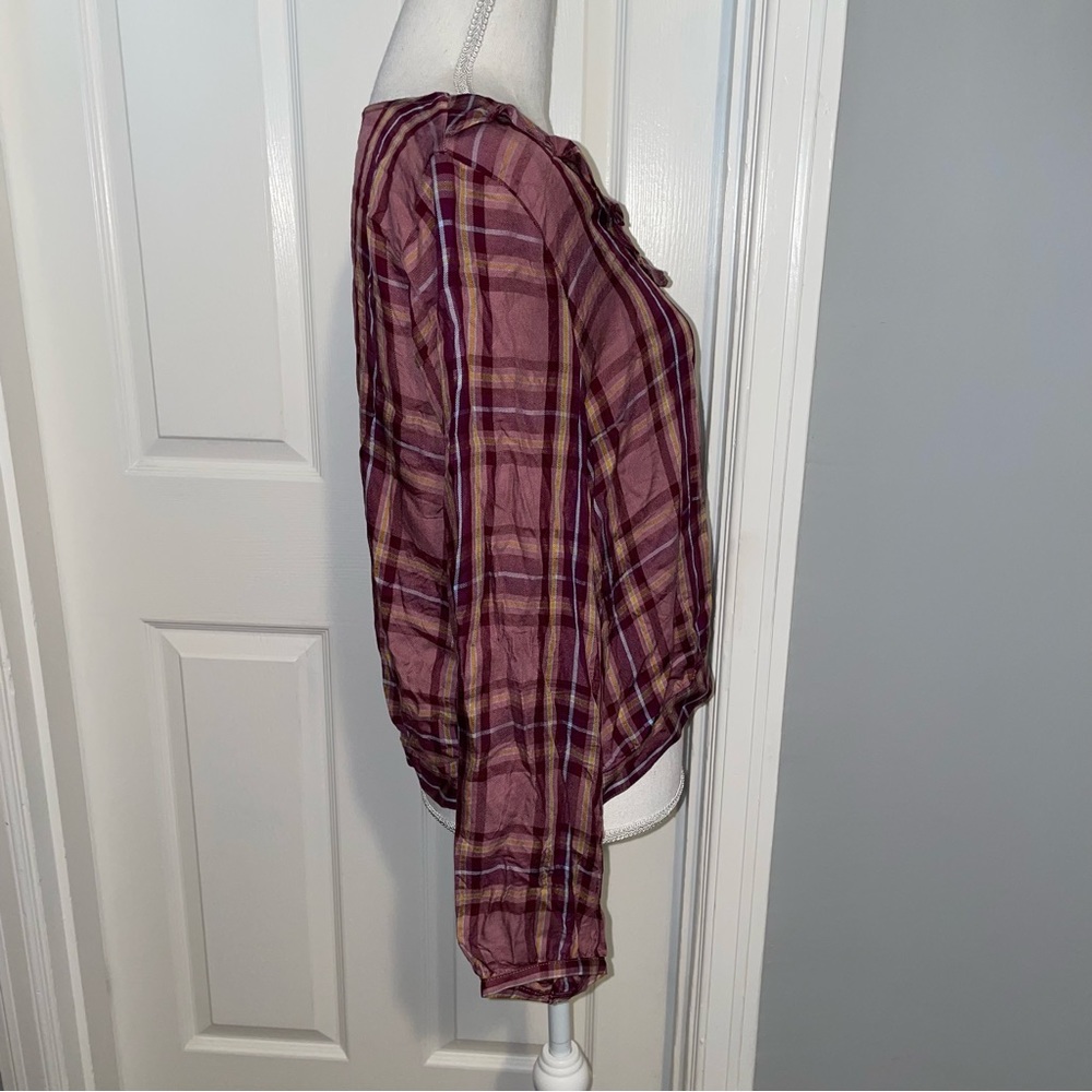 ANA A New Approach Plaid Ruffle Shirt - Picture 8 of 14